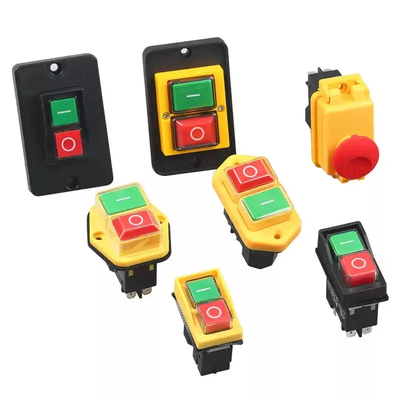 220V Self-Locking Electromagnetic Button Switch Under-Voltage Protection Magnetic Starter Power Slicer Switch for Electrical Sys