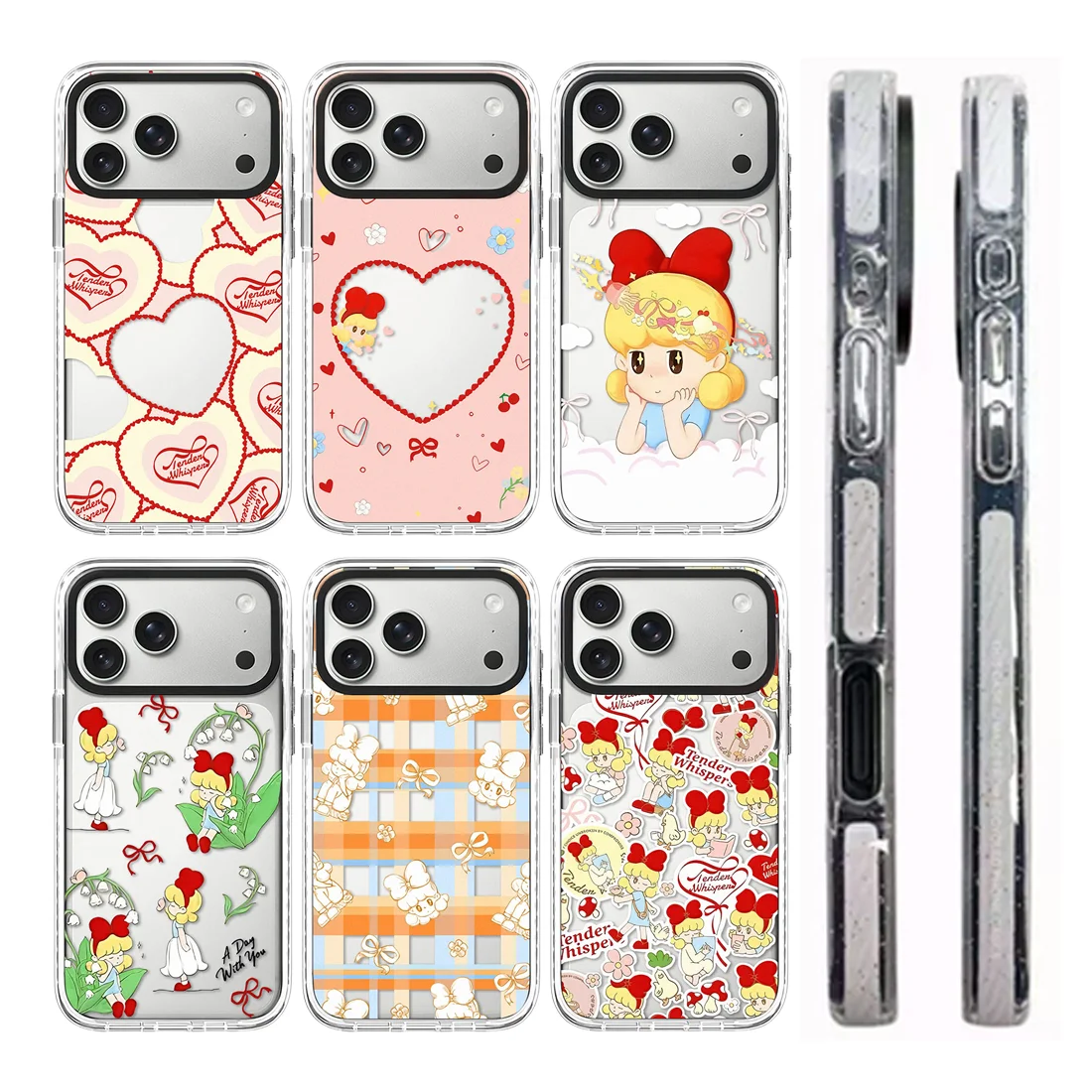 

Red Bow Girl Acrylic White Border Phone Cover For IPhone 12 13 14 15 16 17 Pro Max Case For IPhone 17Air