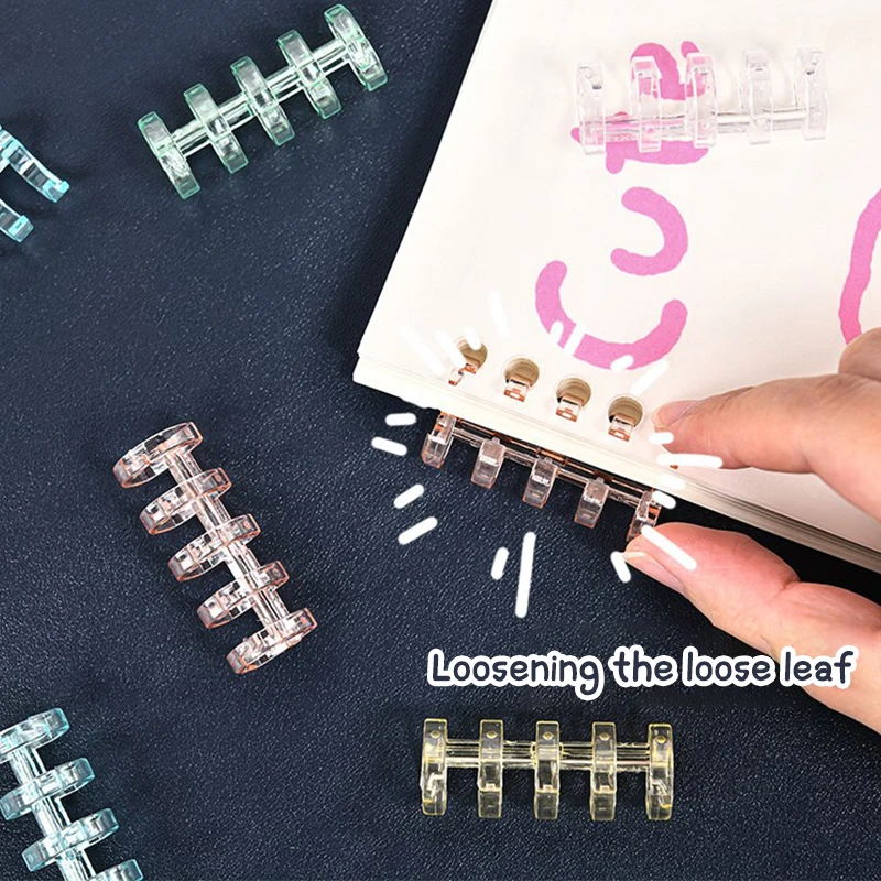 10 pz 5 fori raccoglitore a fogli mobili anello Notebook molla spirale raccoglitore ad anelli striscia fibbia Clip rilegatura Clip materiale scolastico cancelleria