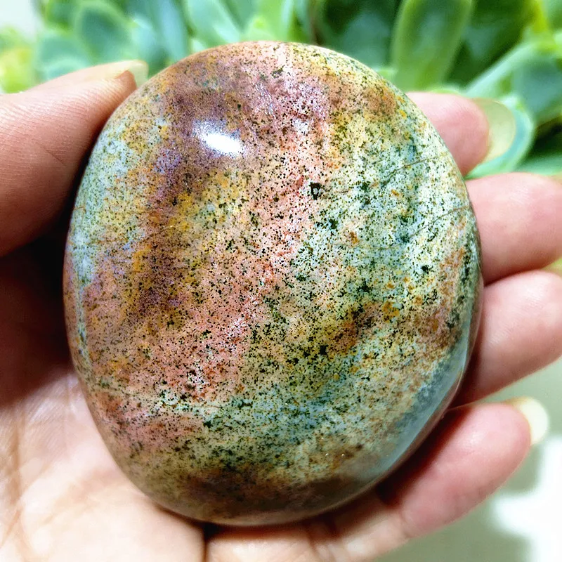 Natural Stones Beautiful Big OceanJasper Palm Spirit Meditation Energy Exorcism Feng Shui Crystal Home Decoration
