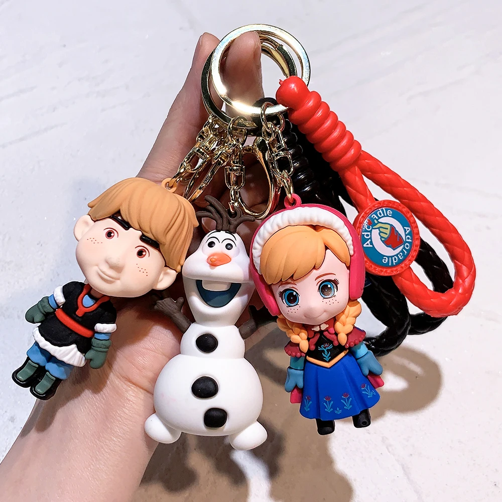 Disney Cartoon Anime Frozen Princess Elsa Pendant Keychain Car Key Chain Key Ring Keyring Phone Bag Ornament Jewelry Gifts