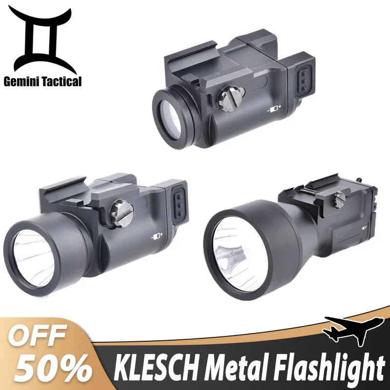 

WADSN Airsoft Zenitc KLESCH-2P 2U GEN.2.0 Tactical Flashlight Hunting Weapons Scout Lamp White LED Light or AK Picatinnny Rail