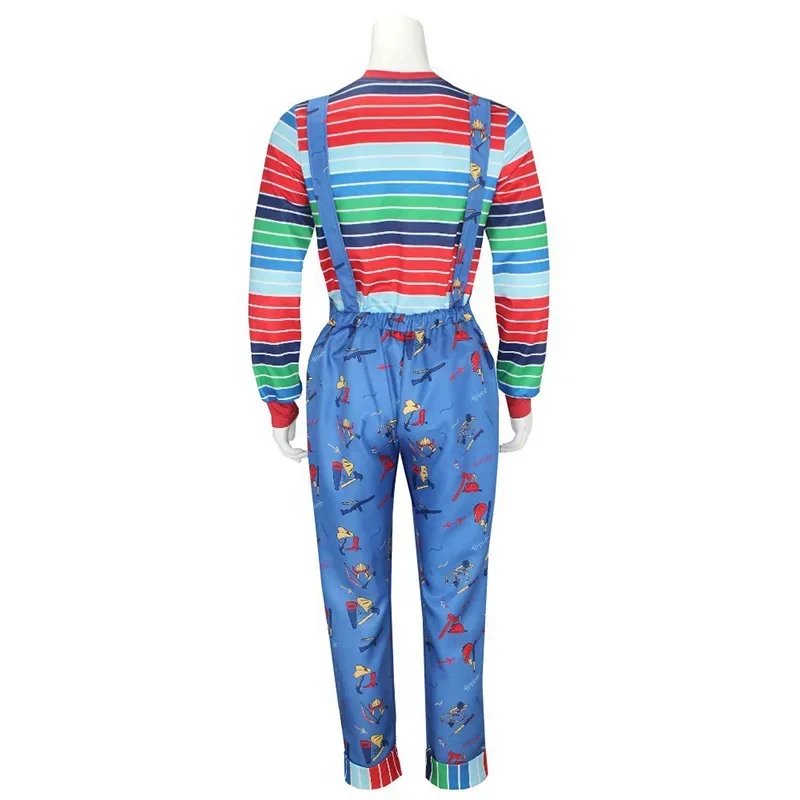 Детский карнавальный костюм Чаки для взрослых, рубашка из фильма, брюки, костюм на Хэллоуин, карнавал, вечеринка, одежда ужасов для мужчин MN3