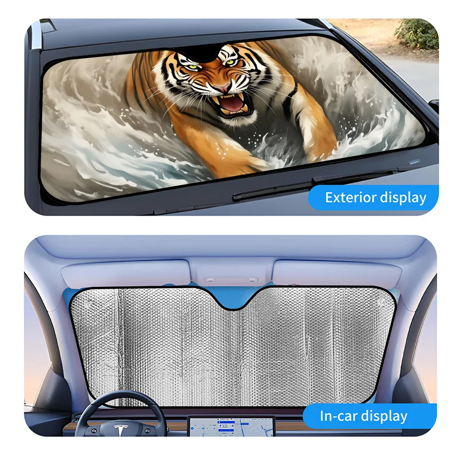 Car Window Sun Shade, Foldable And Multi-Functional, 3 Sizes, UV Protection, For Front Windshield, Summer Parking, Road Trips, T