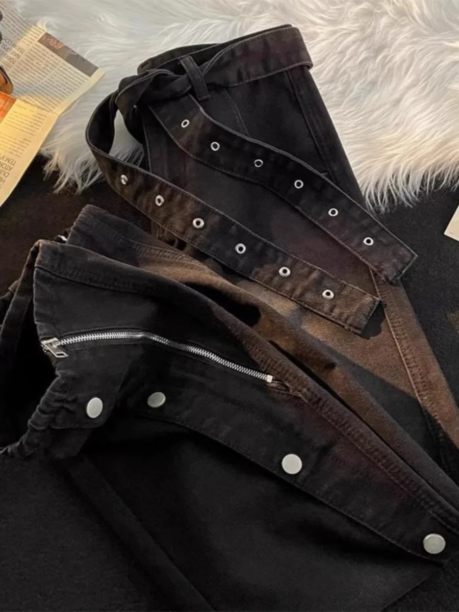 

Extra Large 300 Pou Men's Jeans High Street Sle Loose Straight Leg Wide Leg Pants Trendy Brand Button Autumn Collection