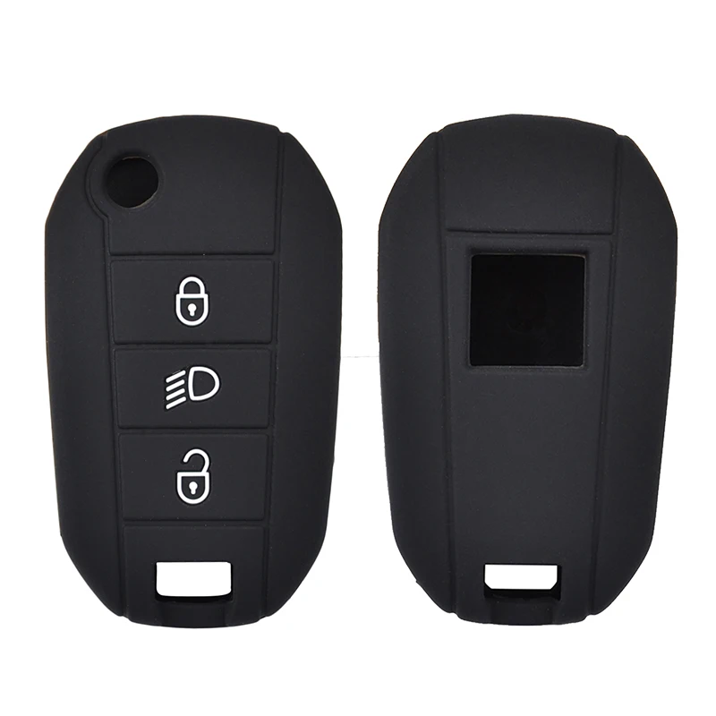 For Peugeot 3008 208 308 508 408 2008 307 4008 Skin Holder 2016 2017 2018 3 Button Silicone Car Remote Key Fob Shell Cover Case