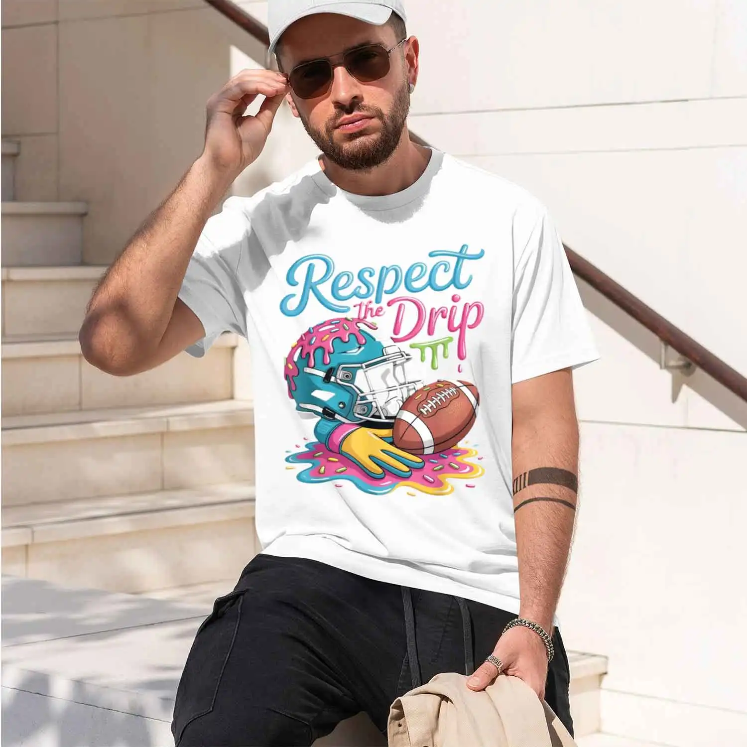 s Football e Cream Sprinkle Respect ip T-Shirt Summer Short-Sved Breathable Sweat-Wking Versatile Trendy T-Shirt 2026 New Model