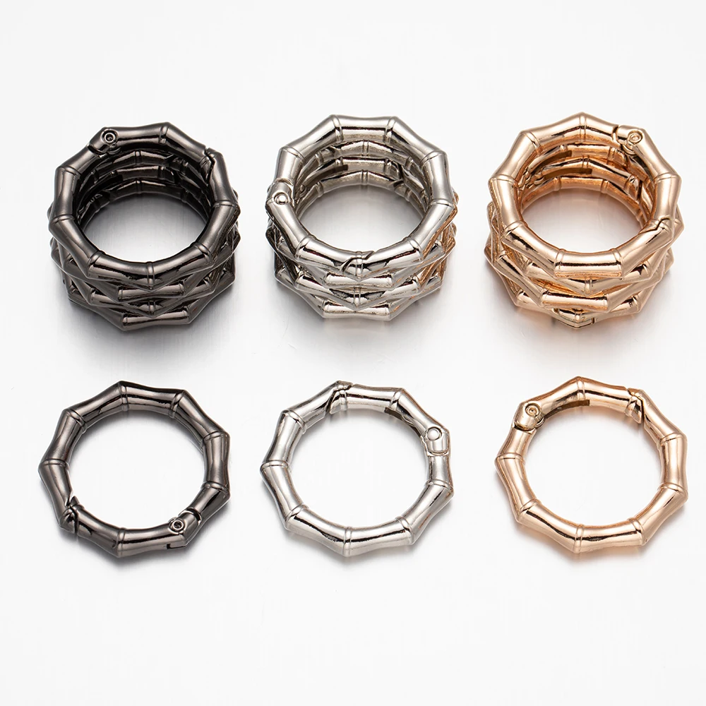 5pcs Metal Bamboo Buckle Spring Ring For DIY Handmade Hanging Keychain Key Bag Jewelry Connector Making Supplies Craft Materials