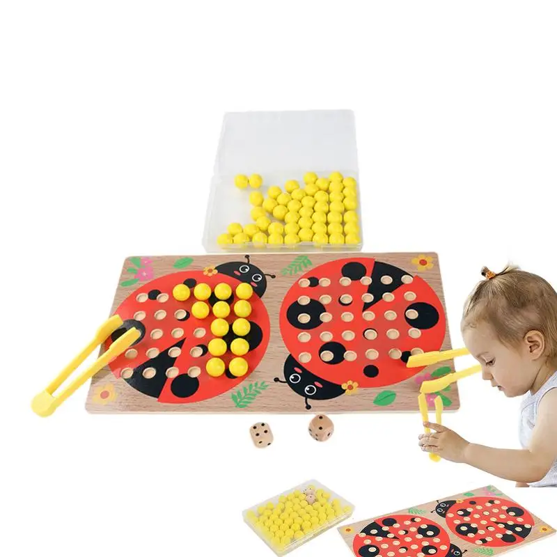 Tablero Montessori de madera para contar matemáticas, juego de mesa de cuentas de matemáticas, rompecabezas de aprendizaje Montessori, juego a juego de cuentas con Clip