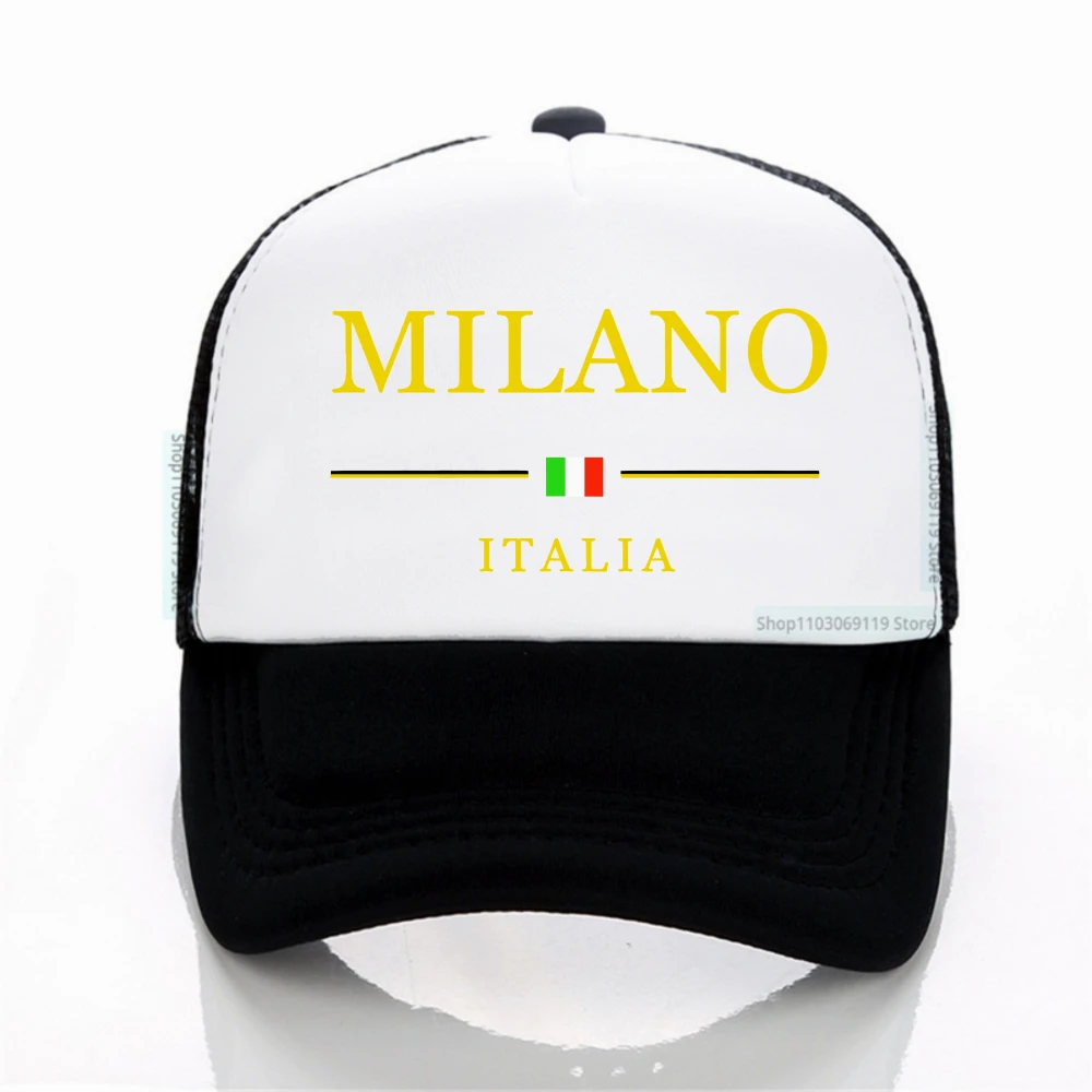 

MILAN ITALY Baseball Cap Milano Italia Hiking Fishing Hot Sale Hip Hop Hats Men Adult Sport Mesh breathable caps