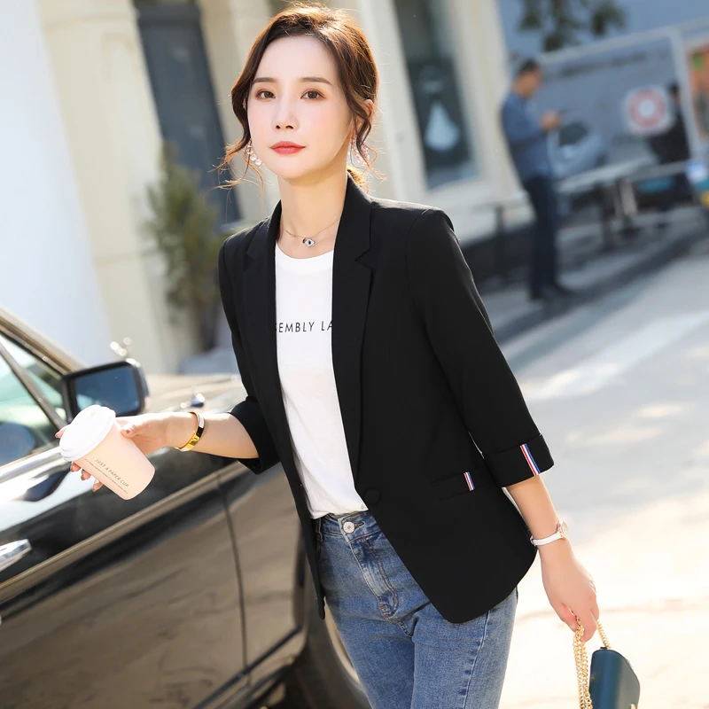 AIyssa-Women's Professional Mid-Sleeve Suit Jacket, Elegant and Professional Fashion, Spring and Summer, New, 2024