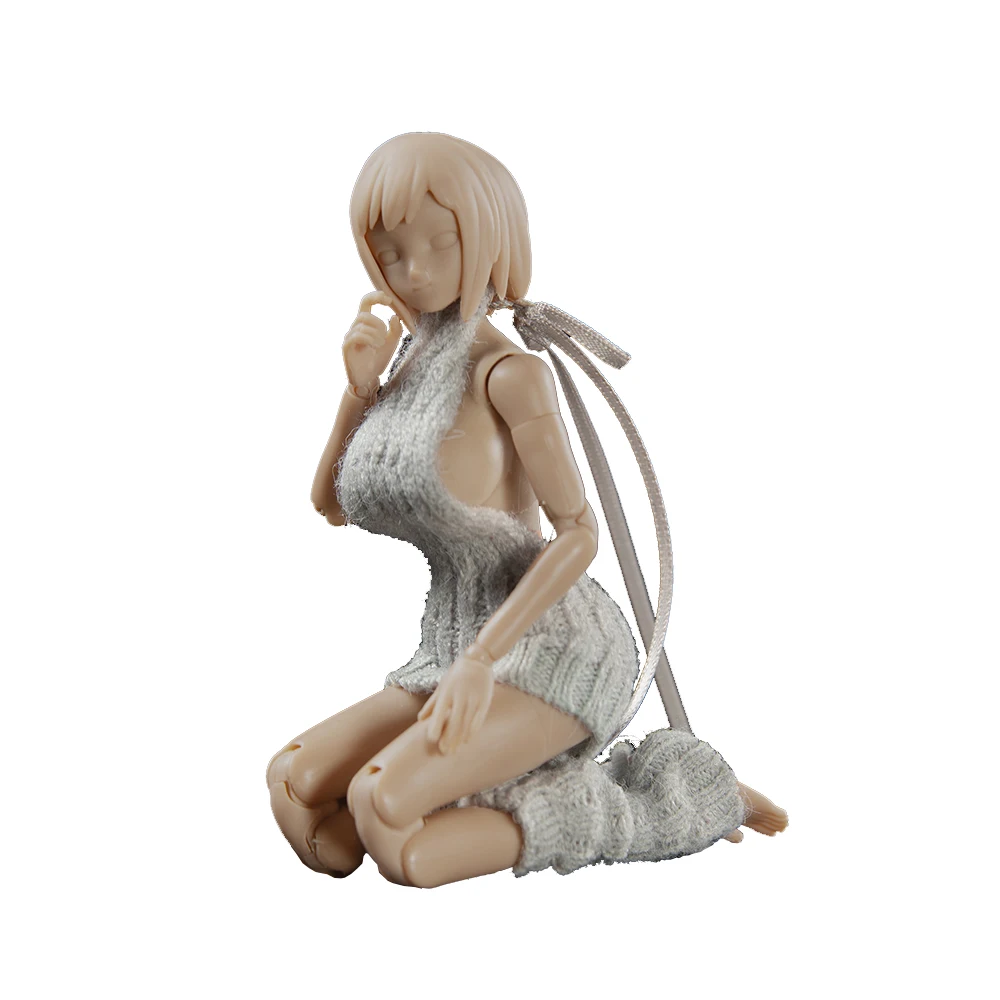 Machine Girl 1/12 Outfit  Backless Bodycon Sweater Hand Knitting Pure Desire Sweater 1/12 Figurine Clothes