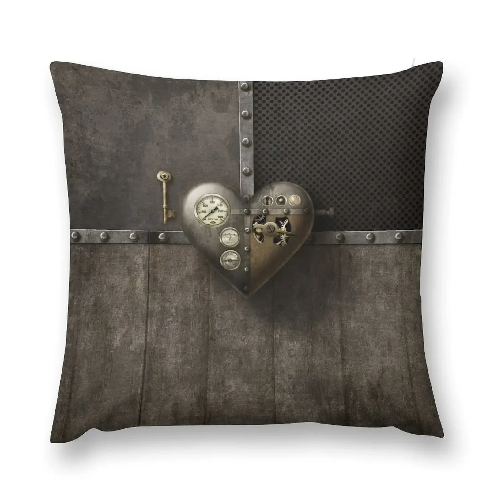 Rusty Steampunk Heart Throw Pillow luxury sofa pillows Cushions Home Decor Cushion Cover Set pillow