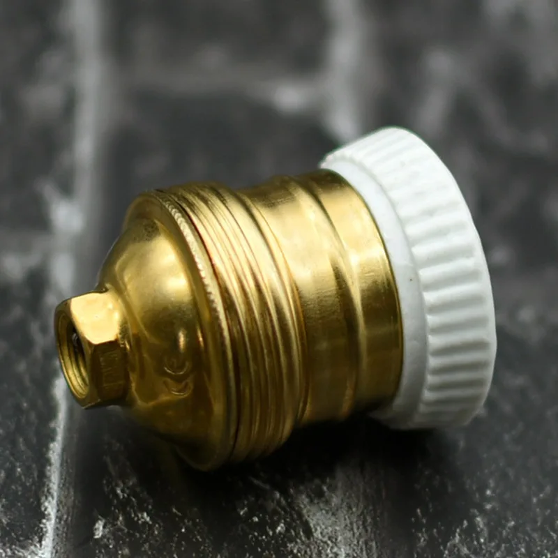 E27 Large Screw Electroplated Wrought Iron Ceramic Core Lamp Holder Retro Japanese Chandelier Screw Port Accessories Repair