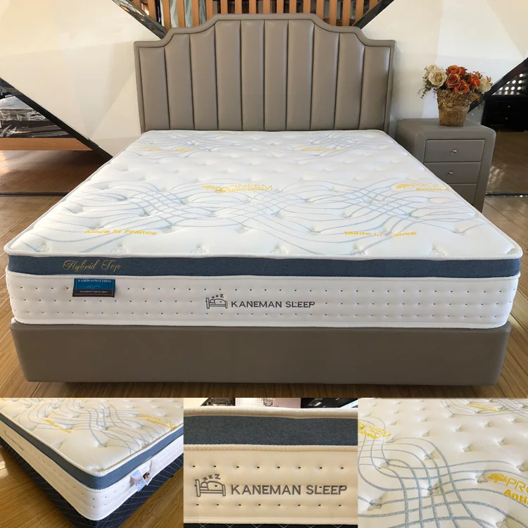 Popular Style 30cm Height OEM 12'' Inch Memory Foam With Pocket Spring Bed Mattresses Roll Packed Compressed in Box Mattresses