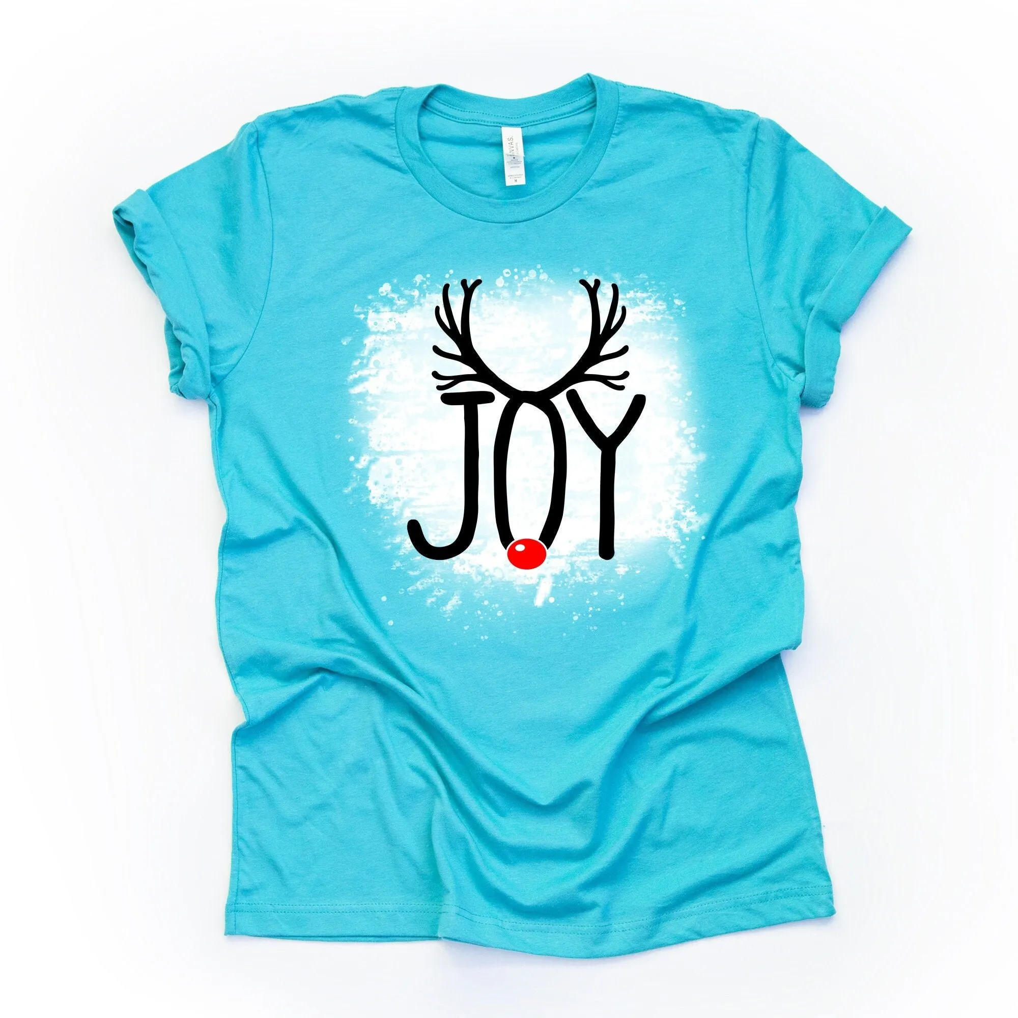 Christmas T Shirt Cute Reindeer Antler Joy Rudolph Design On Premium Unisex 2 Color Choices Plus Sizes Available