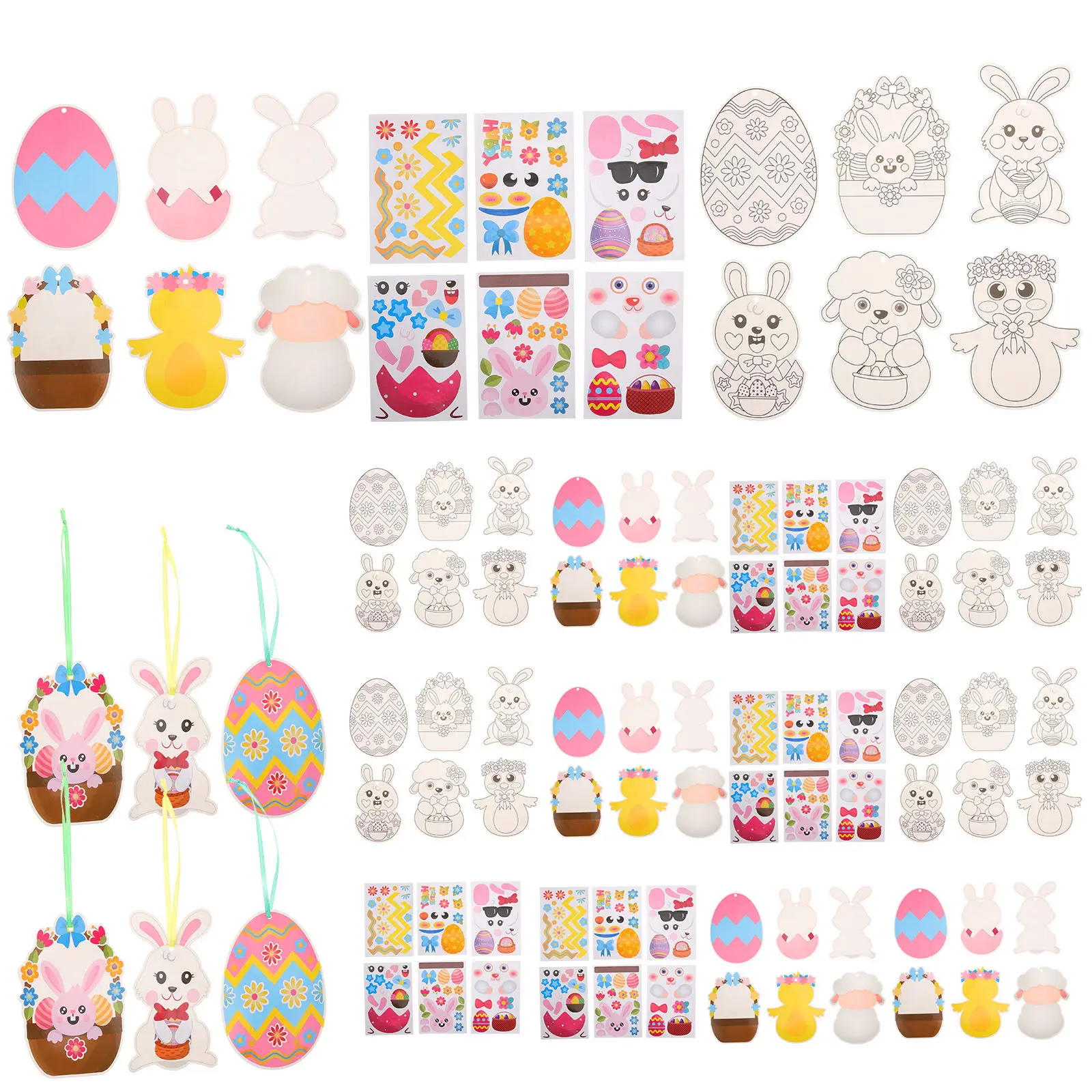 

Набор для творчества: милые пасхальные открытки своими руками, мультяшные наклейки, украшения для яиц, праздничный набор открыток, подарок для пасхальной вечеринки