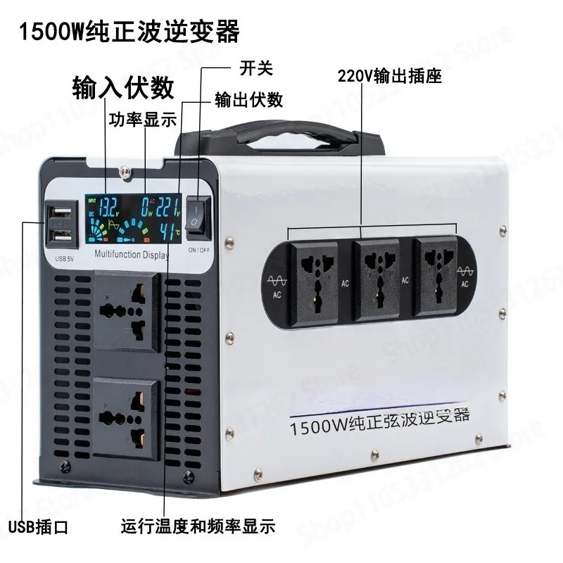 5000W Pure Sine Wave Power Inverter DC 12V 24V 48V 60V 72V 96V to AC 110V 220V for Home Car Solar System Converter