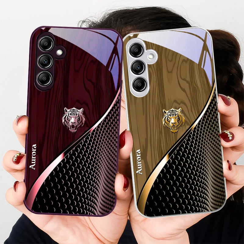 

Cute Golden Tiger Brown For Samsung A20 30 22 23 24 A25 26 31 32 A33 34 35 42 50 51 52 53 54 55 56 70 71 72 73 glass phone case