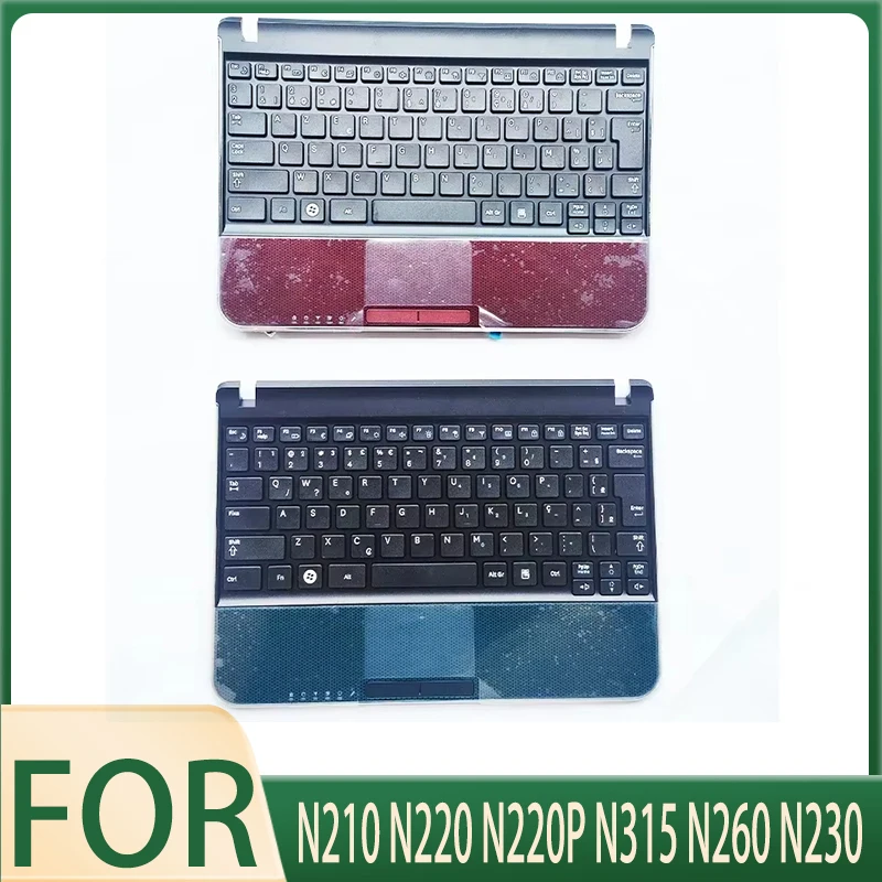 

EU/BL Laptop Keyboard for N210 N220 N220P N315 N260 N230 Black RED Upper Case Palmrest Cover Keyboard Bezel Touchpad