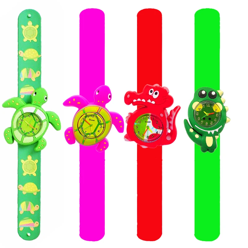 Lovely Turtle Crocodile Cartoon Kids Watch Birthday Gift For Boys Girls 2026 Hot Sell Children's Wristwatch Slap Bracelet