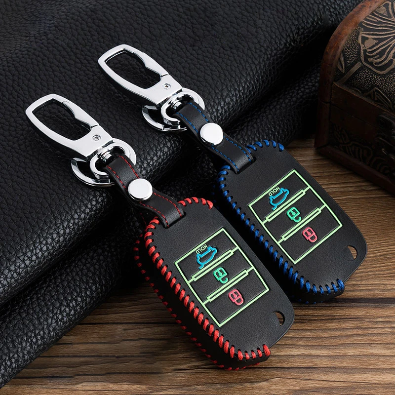 1Pcs Hot Sale Luminous Car Leather Key Cases Set Key Bags Auto Accessories for Kia K2K3K4K5KX3 Lion Running Wisdom Running