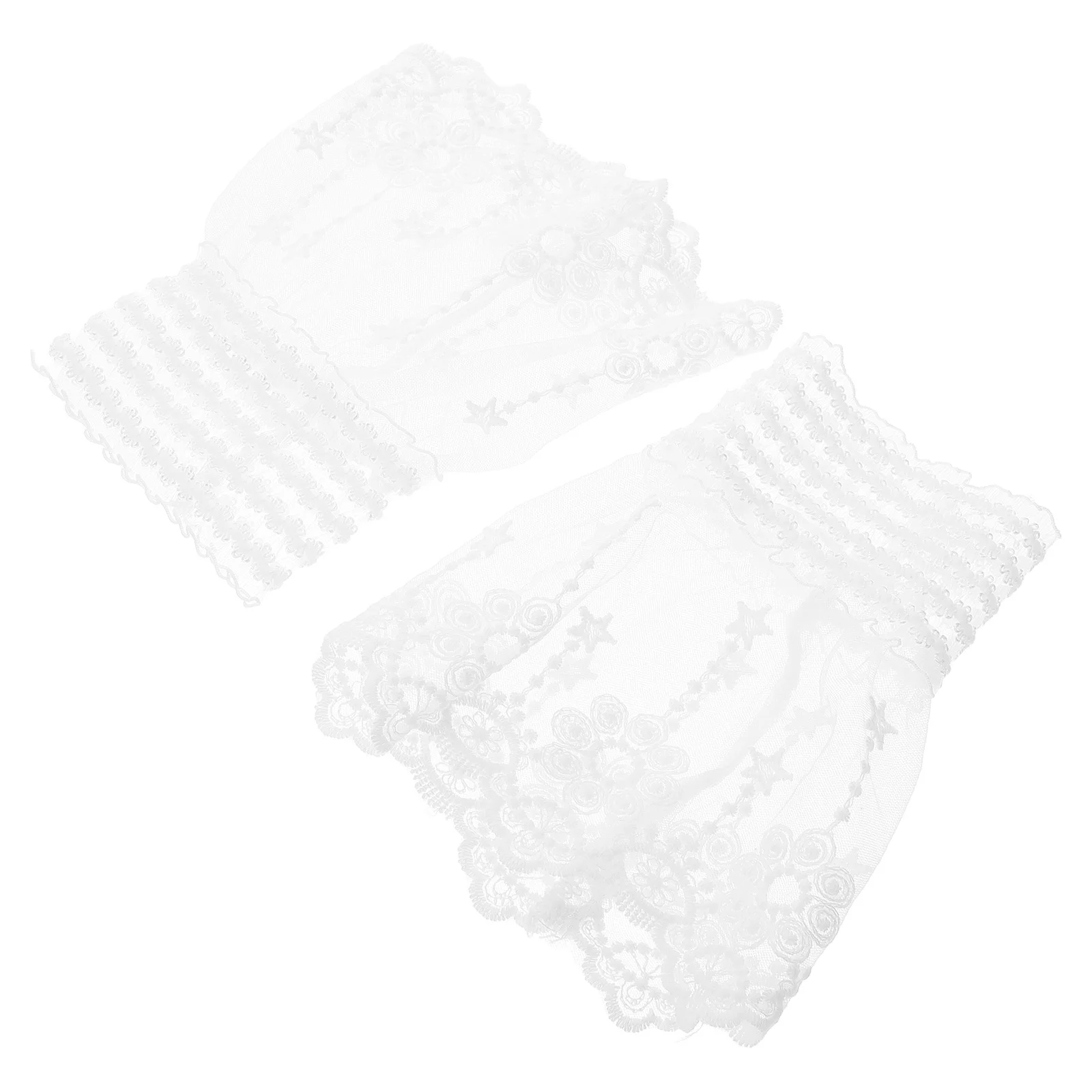 

1Pair Lace Wrist Cuff Elegant Detachable 3D Floral Layered Ruffle Cuff Sleeves Bridal Wedding Prom False Sleeve Bracelet