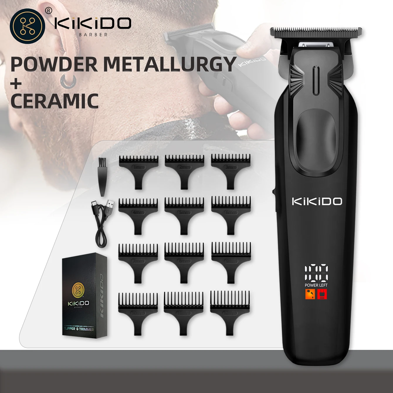 KIKIDO Original Powerful Hair Clipper for Men Professional Beard Hair Trimmer Cordless Haircut Machine Rechargeable Trimmer