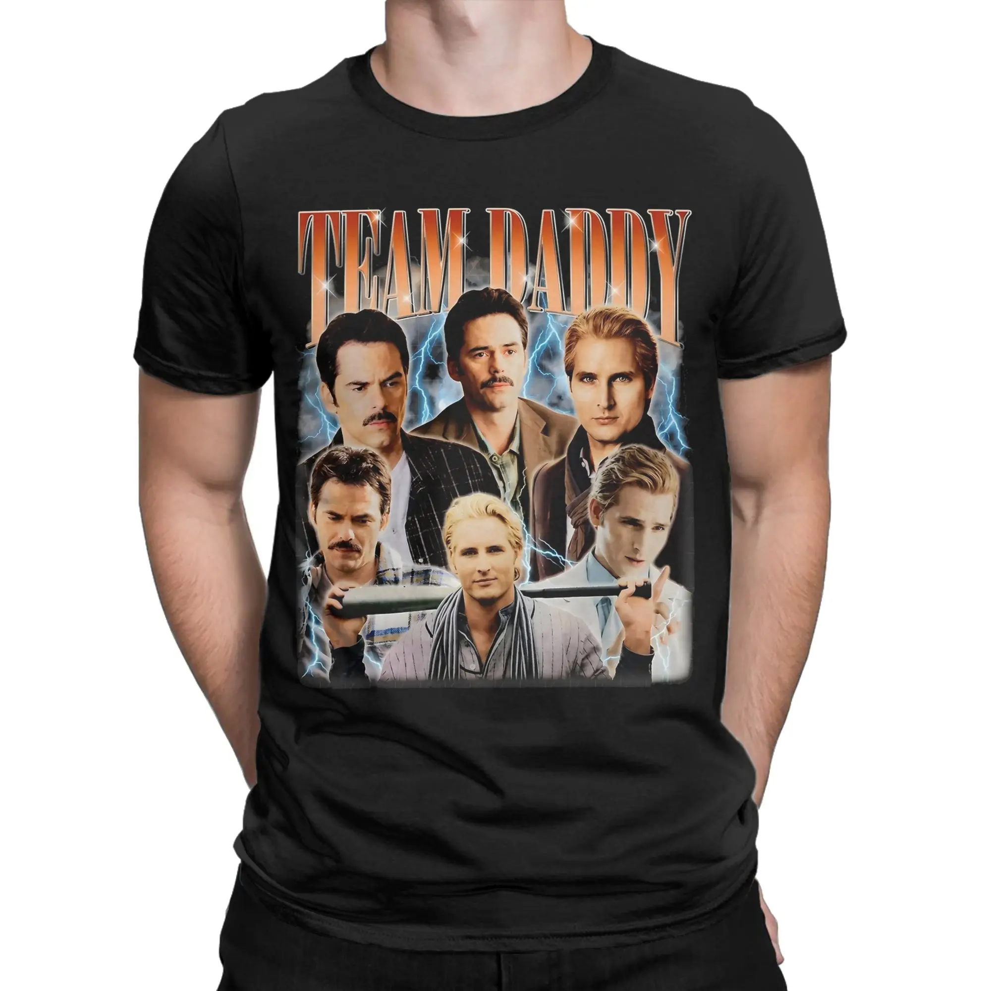Team Daddy Carlisle Cullen and Charlie Swan Twilight T Shirts Men's  Pure Cotton Fun T-Shirt Tees Short Sleeve Clothing Gift
