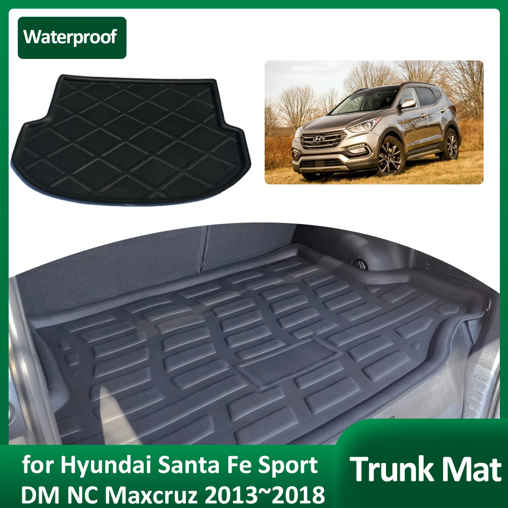 Car Trunk Mat for Hyundai Grand Santa Fe NC Maxcruz XL 2013~2020 Waterproof Luggage Cargo Boot Pad Liner Cover Custom Accessorie
