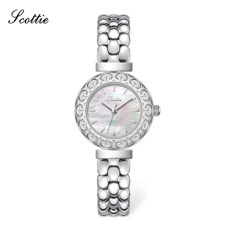 Scottie Women Quartz Watch Luxury Classic Diamond Orologio Gold Sliver Clock Stainless Steel Band Reloj Ladies Simple Wristwatch