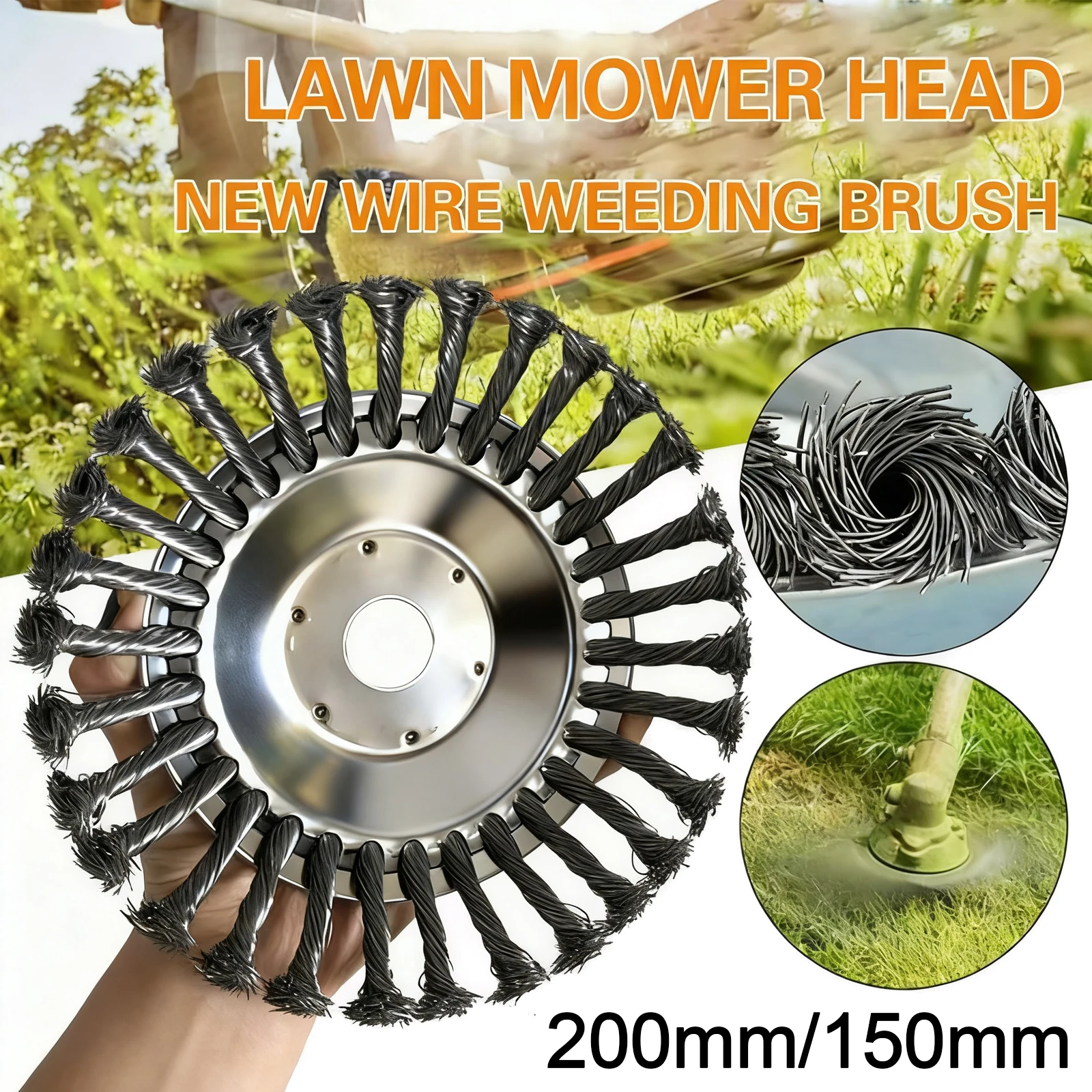 COSY Wire Weeding Wheel Brush Broom Wire Wedding Brush Head Disc U Roll Aluminium Weeds Wacker Mower Wheels
