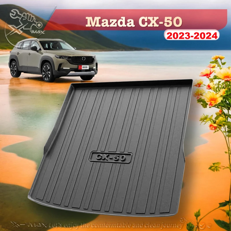 

For Mazda CX-50 2023-2024 Fit Car Trunk Mat All Season Black Cargo Mat 3D Shaped Laser Measured Trunk Liners