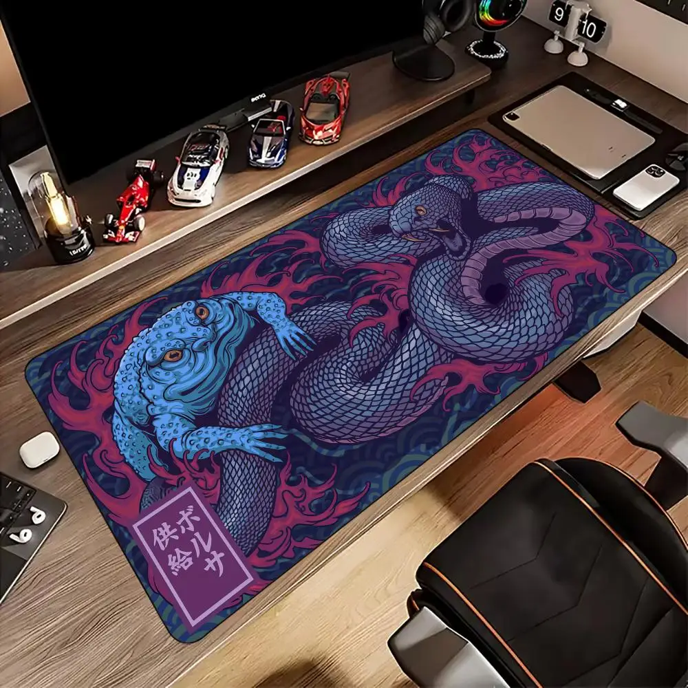 Toad and snake theme gaming Mouse Pad Non-Slip Desk Mat with Stitched Edge Gaming mats pc accessories Extended pad office rug