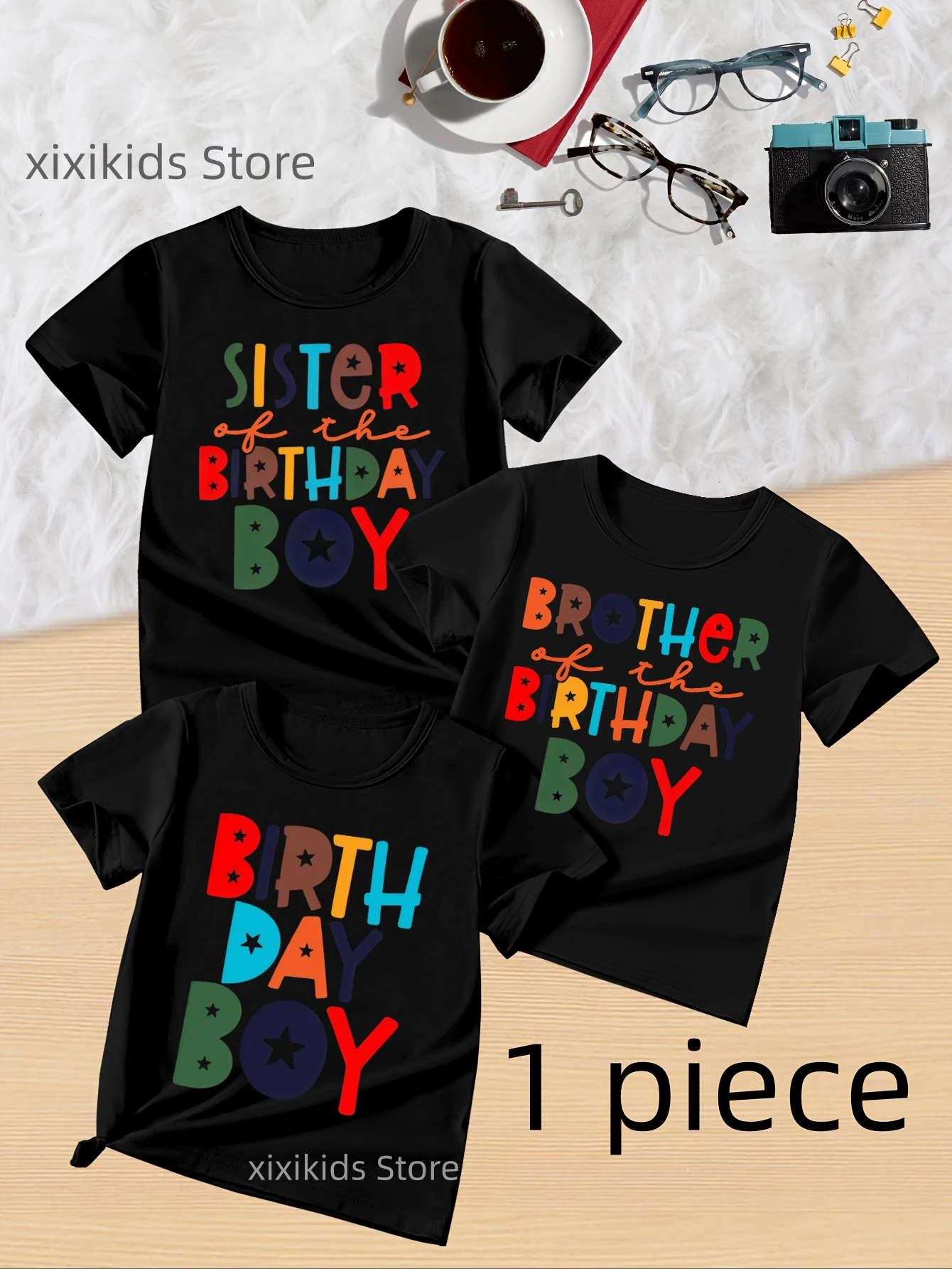 

Birthday Boy Letter Printed White T Shirt Boys Sister/Brother Of The Birthday Boy Family Matching T-Shirt Kawaii Kids Clothes