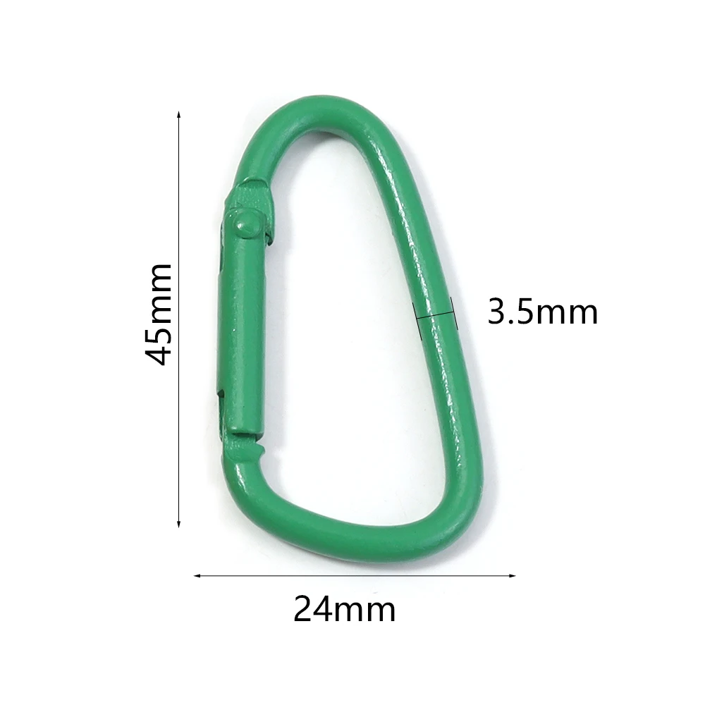 10pcs Colorful Carabiner Clip Alloy Keychain Clasps Hook 45X24mm D-ring Spring Snap Buckle For DIY Jewelry Making Accessories