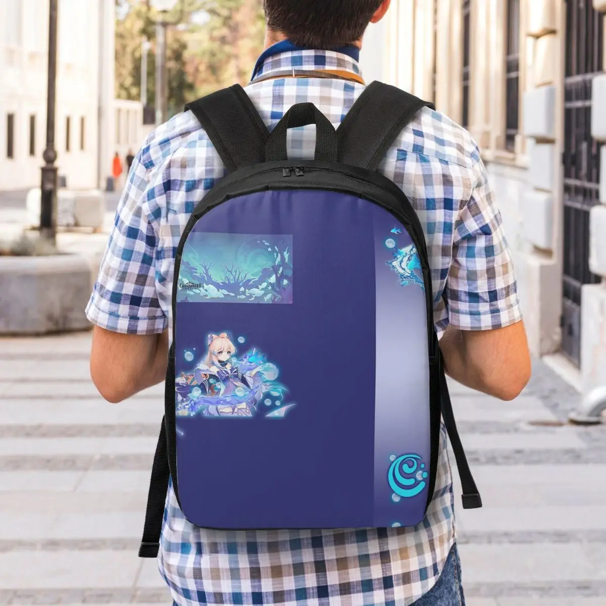 Genshin Impact Sangonomiya Kokomi, mochilas para mujer, mochila para niños y niñas, mochilas escolares para niños, mochila portabilidad, bolso de hombro