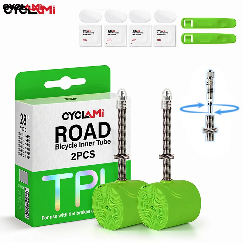 AliExpress CYCLAMI Upgraded Metal Nozzle TPU 26/27.5/29 Inner Tube External Thread Tube Road Bike Removable Valve Cores Inner Tire