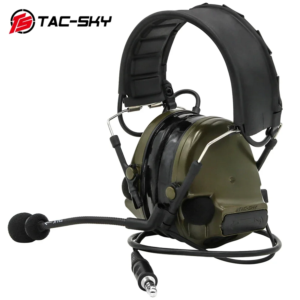 

TAC-SKY COMTAC New Detachable Headband Silicone Earmuffs Military Noise Reduction Tactical Headphones COMTAC III