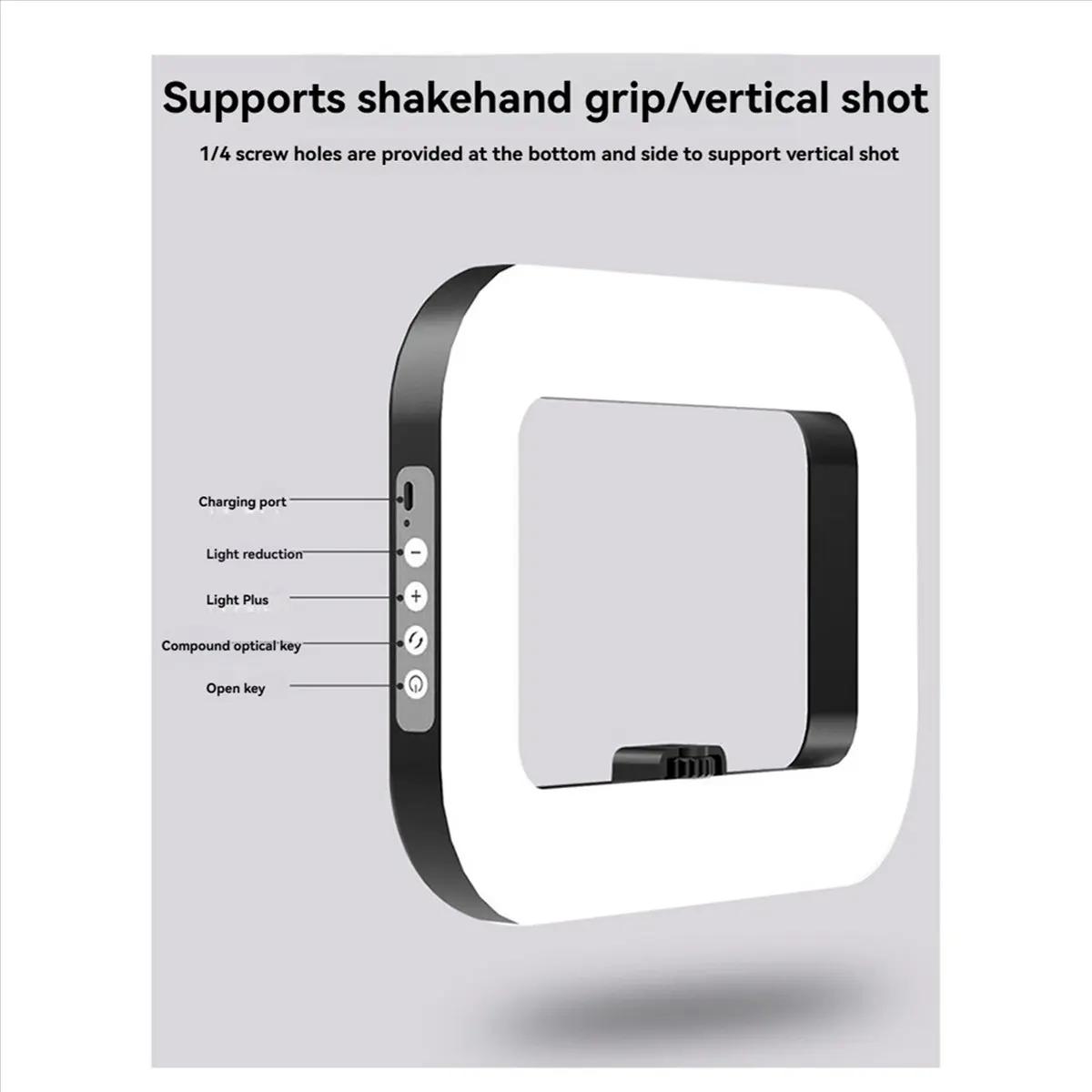 2X Handheld Ring LED Rechargeable Fill Light Portable Mobile Phone Live Broadcast Photography Desktop Selfie Light