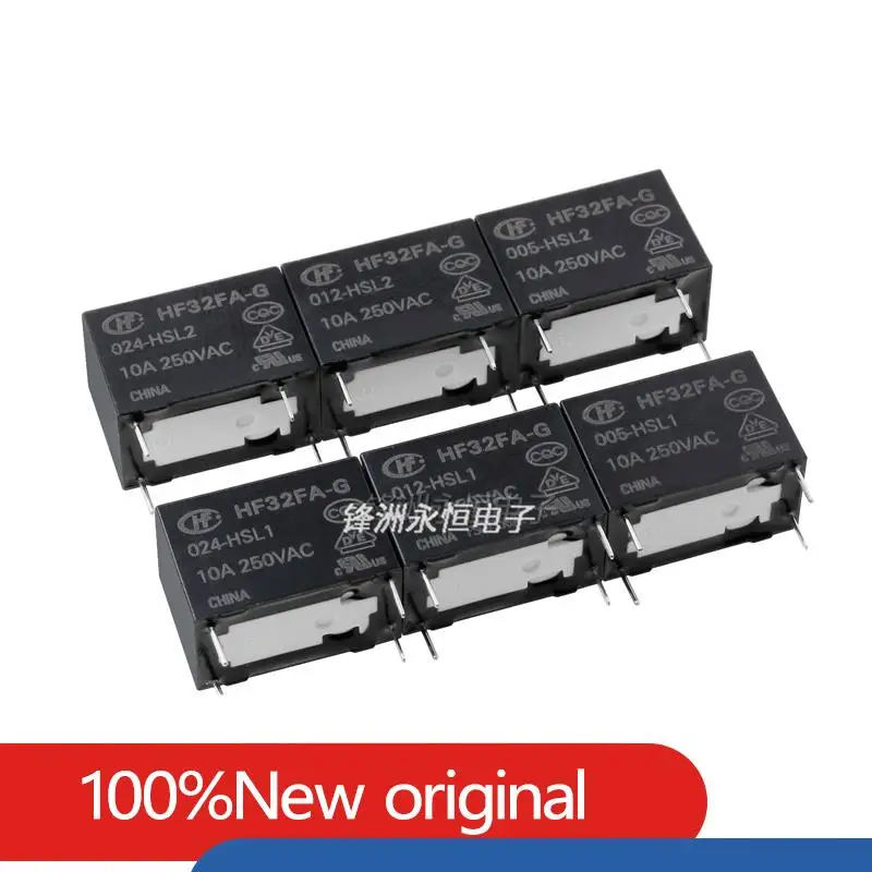 10PCS/Lot Relay HF32FA-G-003 005 012 024-HSL1 HSL2  HF32FA-G 005-HSL1 012-HSL1 024-HSL1 005-HSL2 012-HSL2 4PIN 10A Sensitive