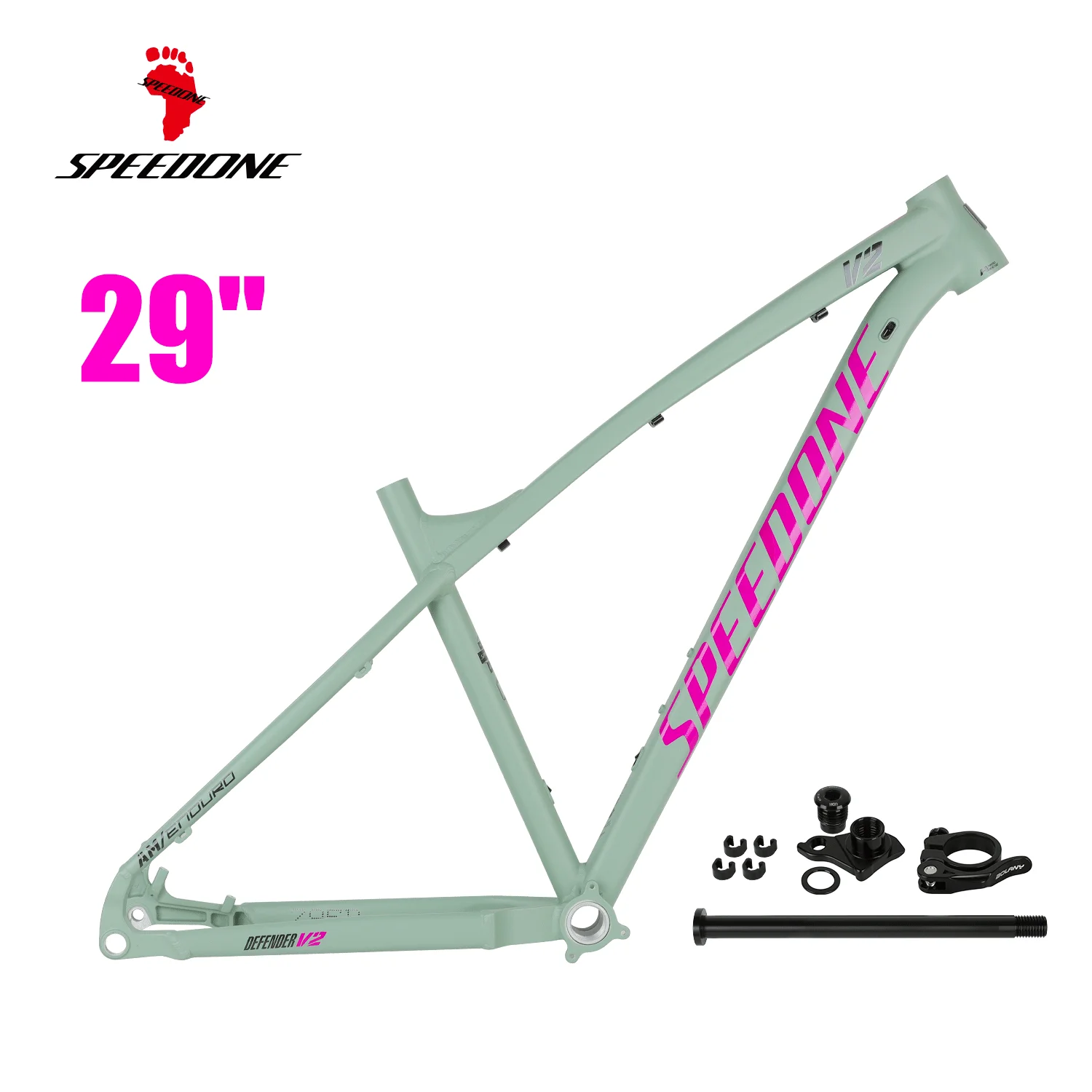 SPEEDONE DEFENDER-V2 Mountainbike Frame 29er Volledige Interne Kabelgeleiding Boost 12x148mm Hardtail MTB Frame AM Schijfrem