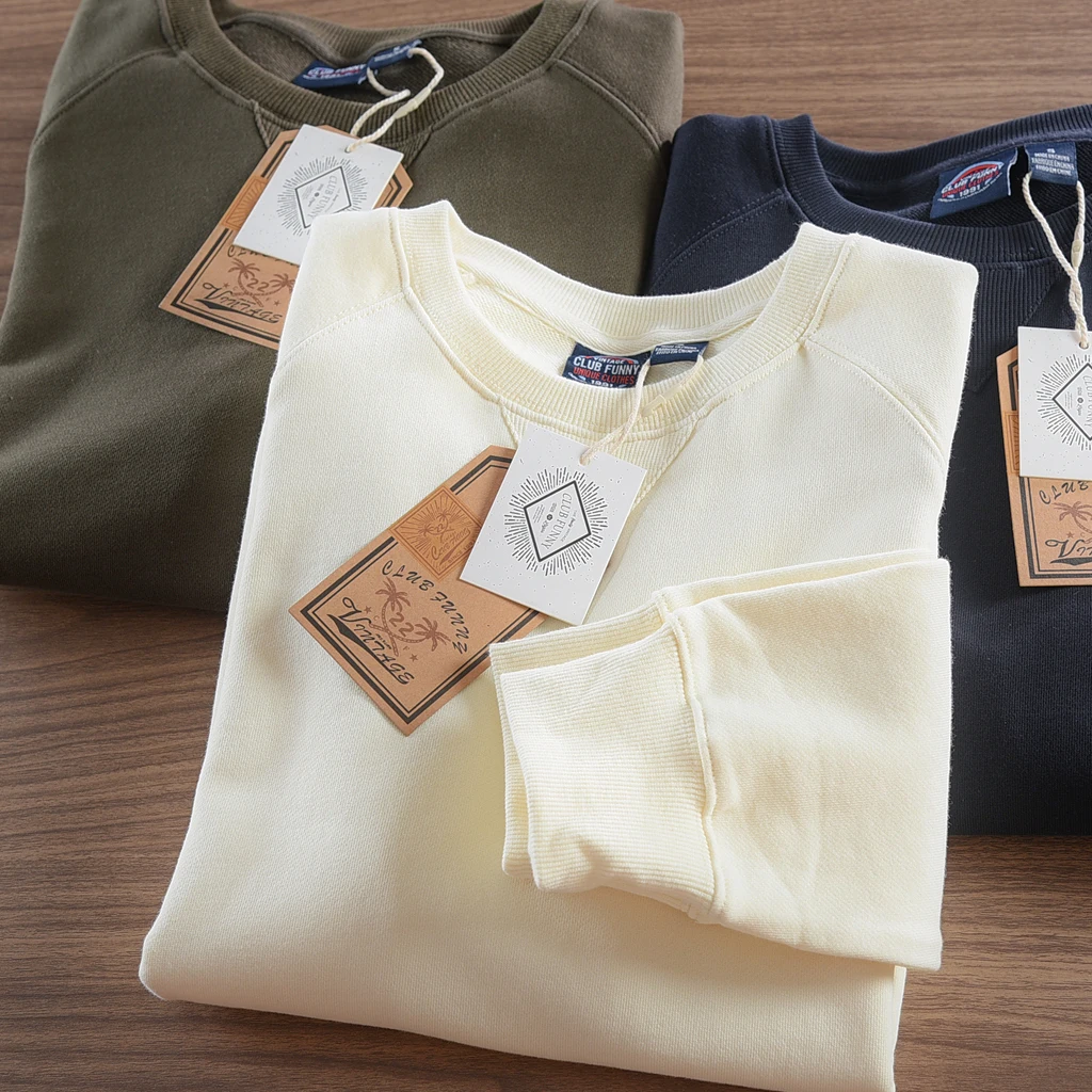 

Американский свитшот из плотного чистого хлопка с длинными рукавами и круглым вырезом, свободного кроя, весна-осень, цветной, базовая модель.