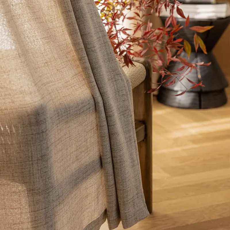 1/2 لوحة من الكتان على الطراز الياباني ستارة شاش شبه شفافة غزل كتان قوس قزح ستارة غرفة نوم للشرفة مصنوعة من القطن والكتان