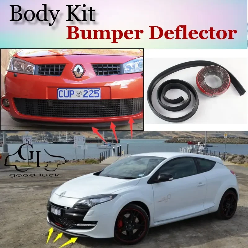 Bumper Lip Deflector Lips For Renault Megane Front Spoiler Skirt For TopGear Friends to Car Tuning View / Body Kit / Strip