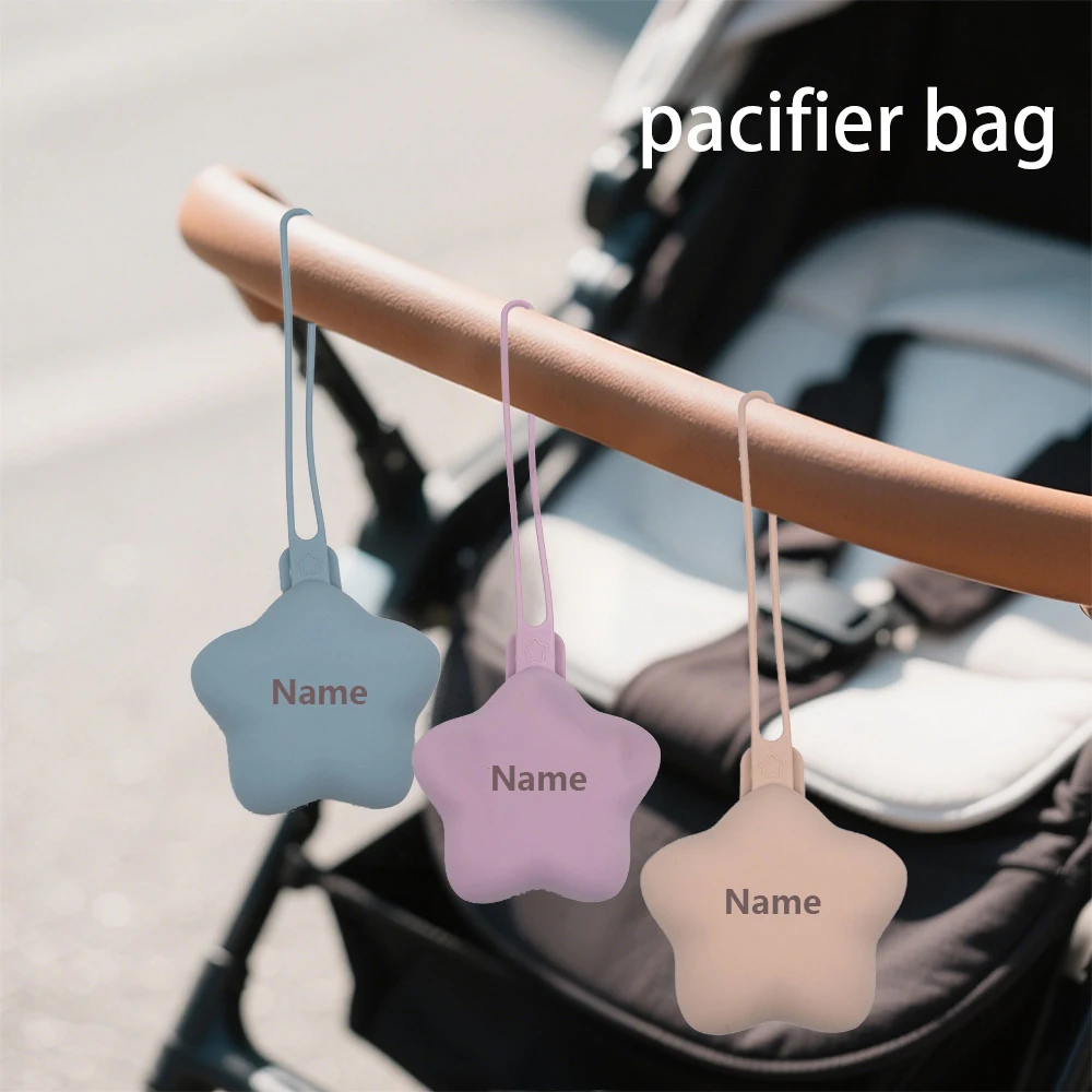 Free name printing Pacifier storage box Silicone material Easy to clean Gift for boys and girls