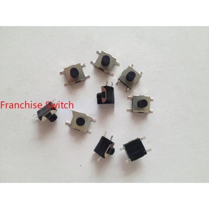

10PCS Light Touch Switch Patch 4-pin 6*6*5MM Micro Button, High-temperature Resistant Black Button