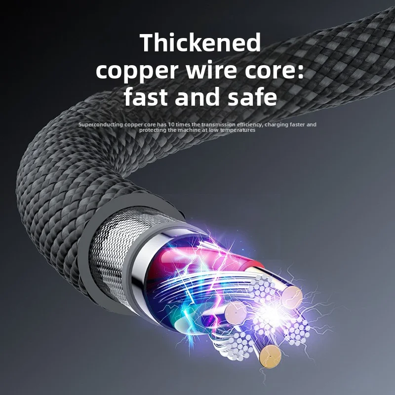 Kabel USB do Type-C ANSEIP 60W, przewód do transmisji danych, magnetyczny kabel ładujący do iPhone 16, Samsung S24, S23, S22 Ultra, iPad, MacBook, Xiaomi