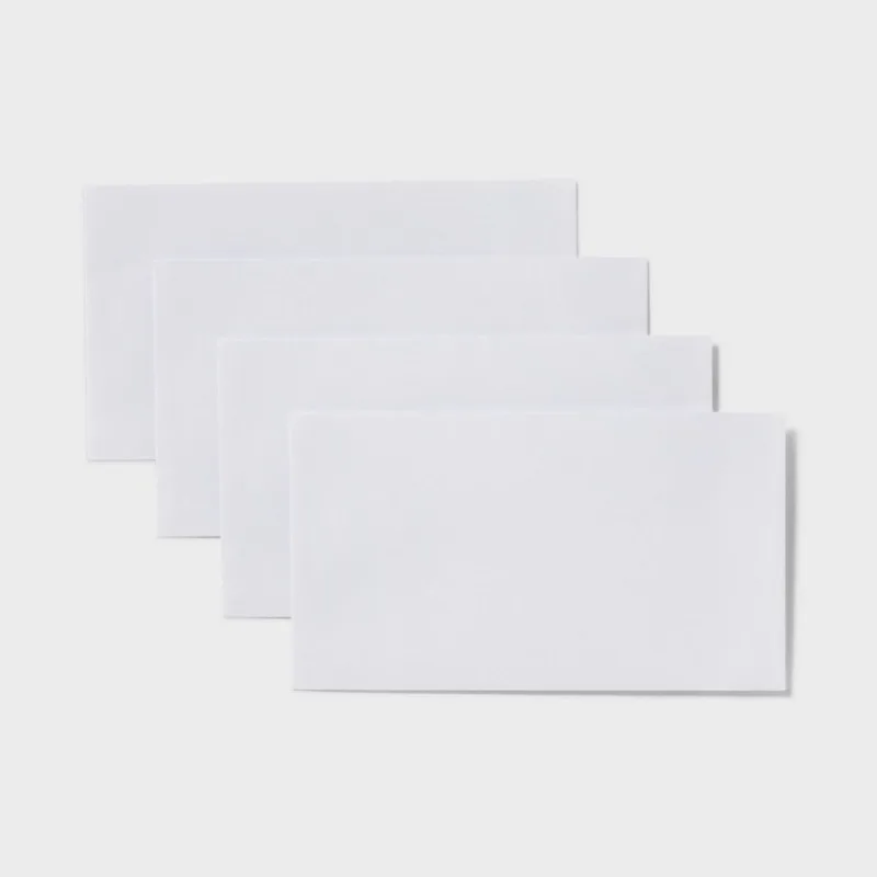 80ct 3.5" x 6.75" Gummed Flap Security Envelopes White