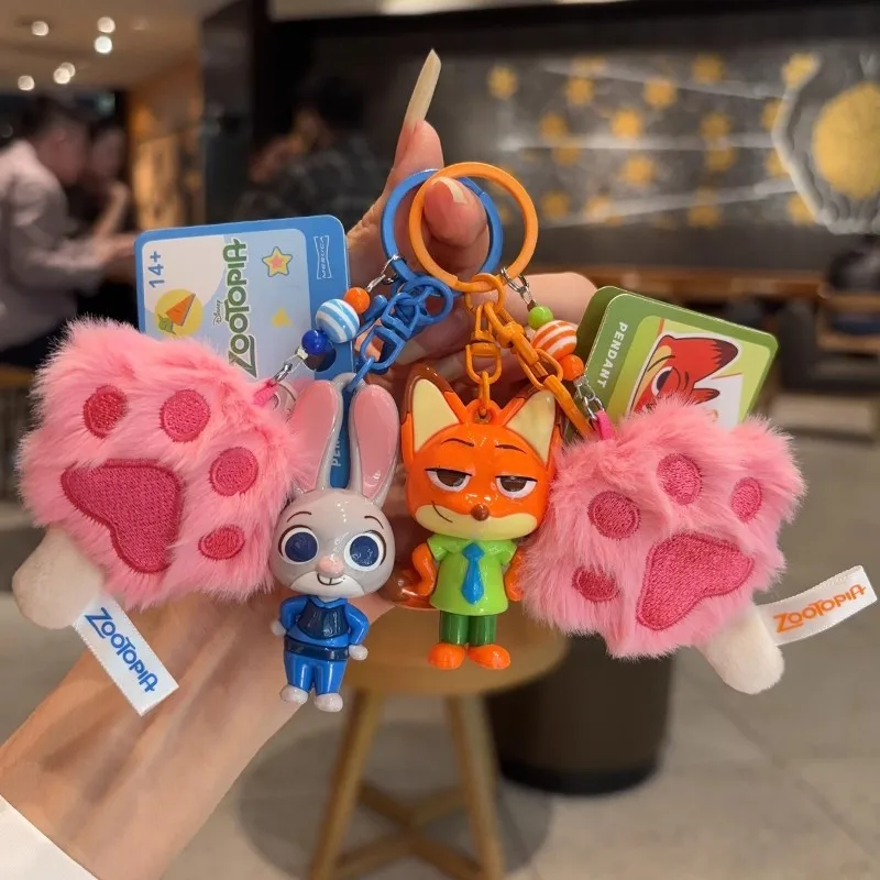 

Authentic for Zootopia Character Doll Keychain couple Car Bag Accessory Toy Figure Collectible Souvenir Pendants